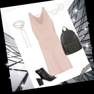 Gorgeous Bandage caged Caged V-Neck Swing Dress